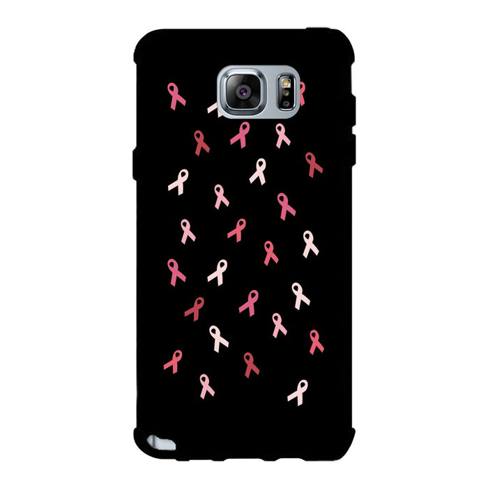 Breast Cancer Ribbon Pattern Black Phone Case