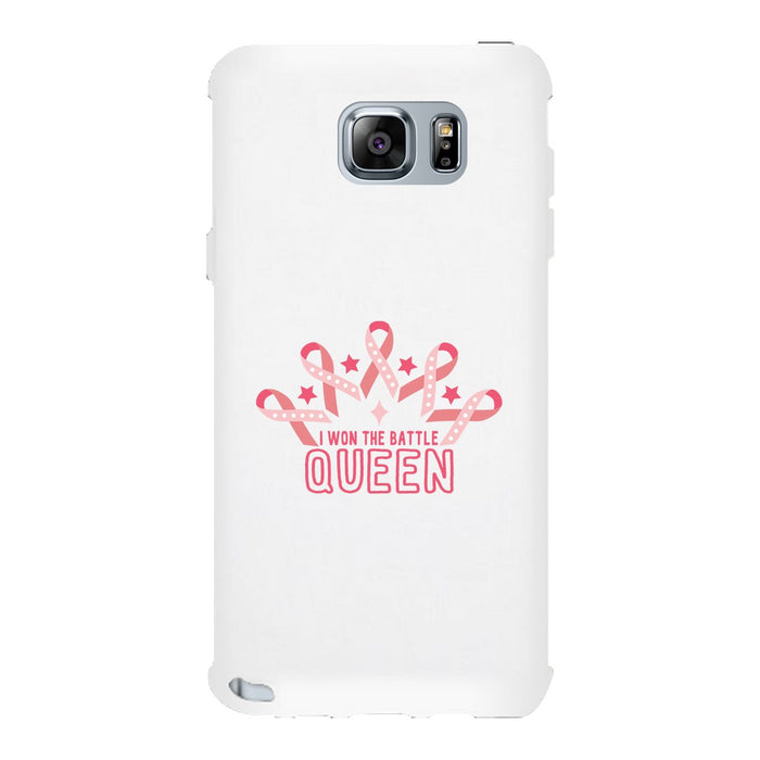 Won The Battle Queen Breast Cancer Awareness White Phone Case