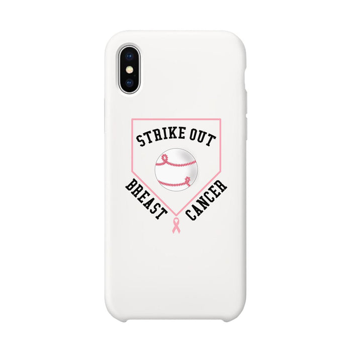 Strike Out Breast Cancer Baseball White Phone Case