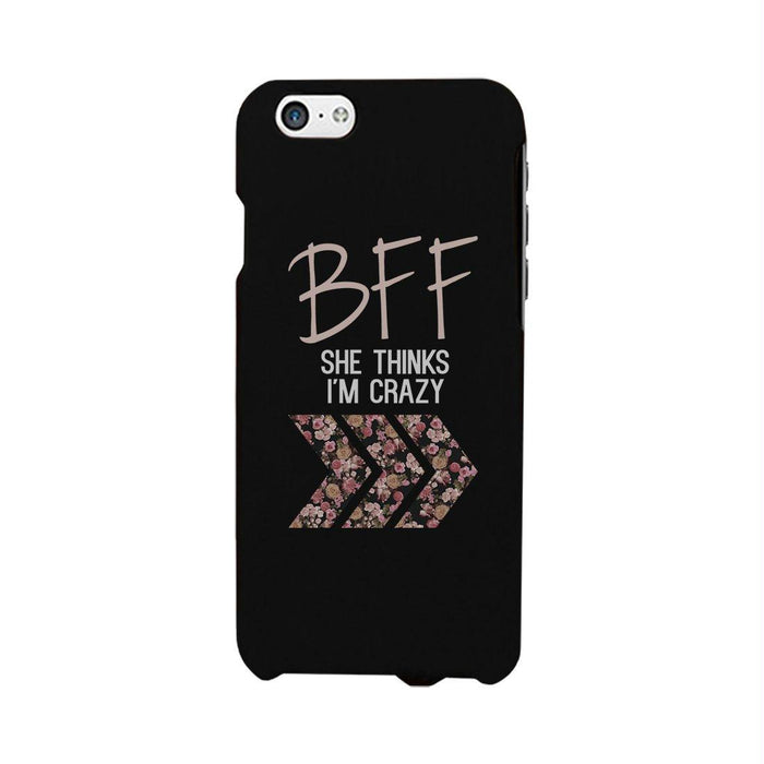 BFF Floral Crazy Best Friend Black Matching Phone Cases
