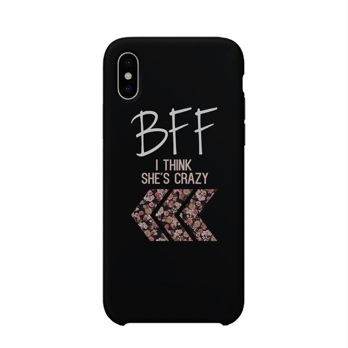 BFF Floral Crazy Best Friend Black Matching Phone Cases