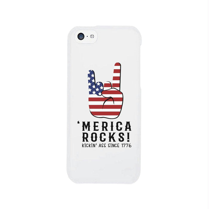 Merica Rocks Phone Case 4th of July Gift Unique Graphic Phone Cover