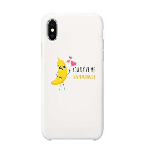 Bananas and Apple Matching White Couple Phone Cases
