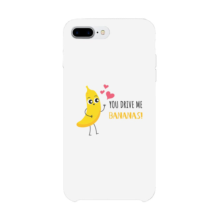 Bananas and Apple Matching White Couple Phone Cases