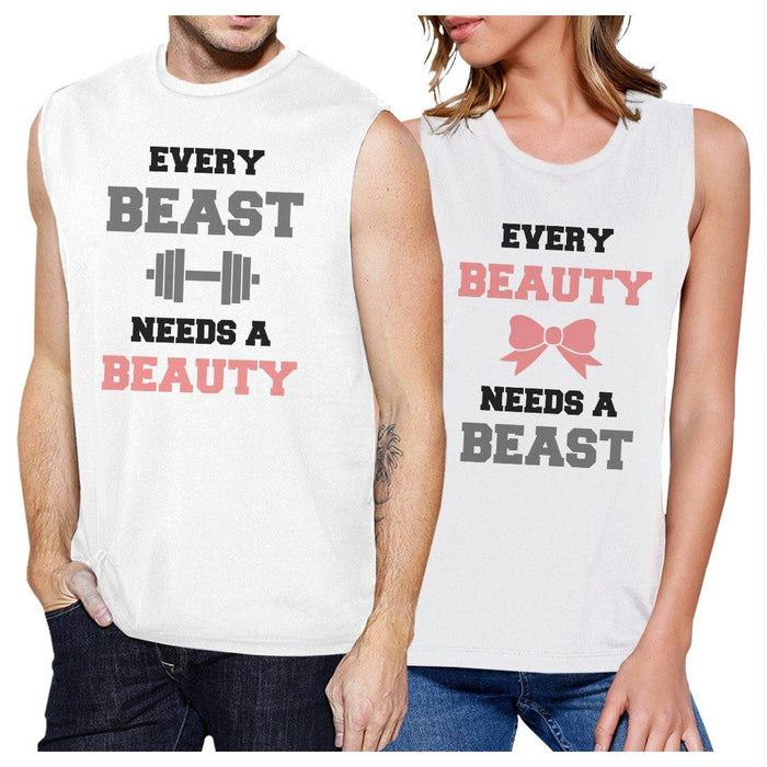 Every Beast Beauty Couples Muscle Tank Tops Funny Workout Gifts