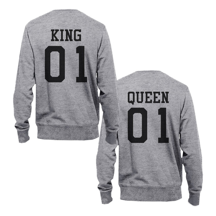 King 01 And Queen 01 Couple Sweatshirts Cute Matching Sweat Shirts