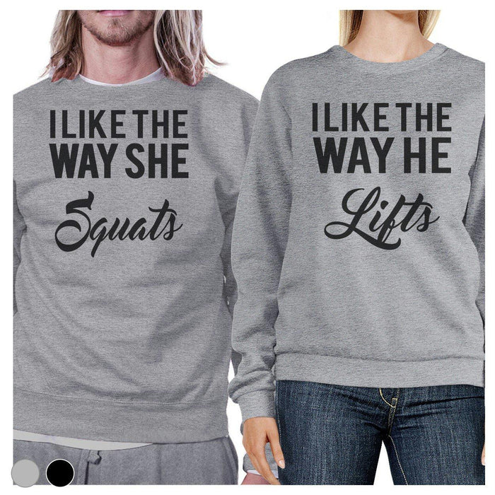 Squats Lifts Cute Gym Sweatshirts Gym Lover Gifts Couple Sweatshirts