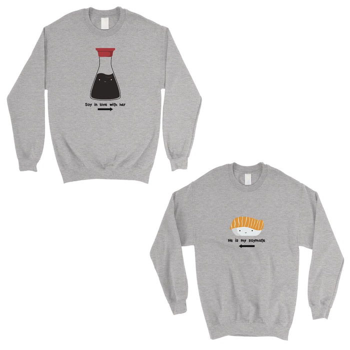 Sushi & Soy Sauce Matching Sweatshirt Pullover Cute Couples Gift