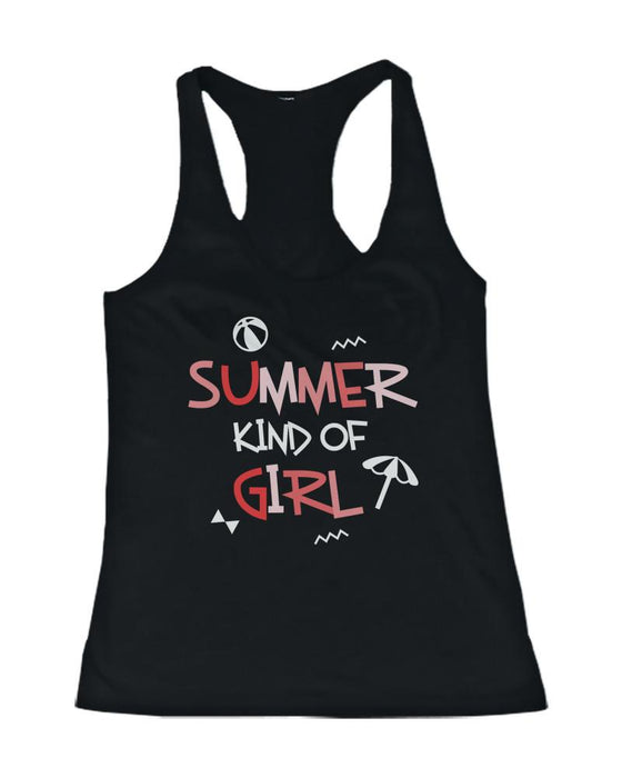 Summer Kind Of Girl And Guy Funny Design Matching Couple Tank Tops