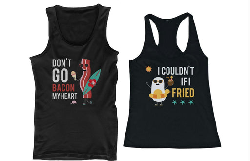Bacon and Egg Summer Edition Couple Tank Tops Cute Matching Tanks