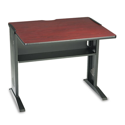 Computer Desk With Reversible Top, 47.5" X 28" X 30", Mahogany-medium Oak-black