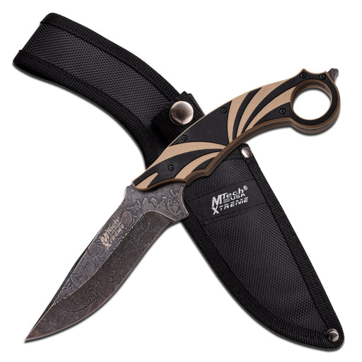 MTech USA XTREME Fixed Knife 10.25in w-Black and Green Hndl